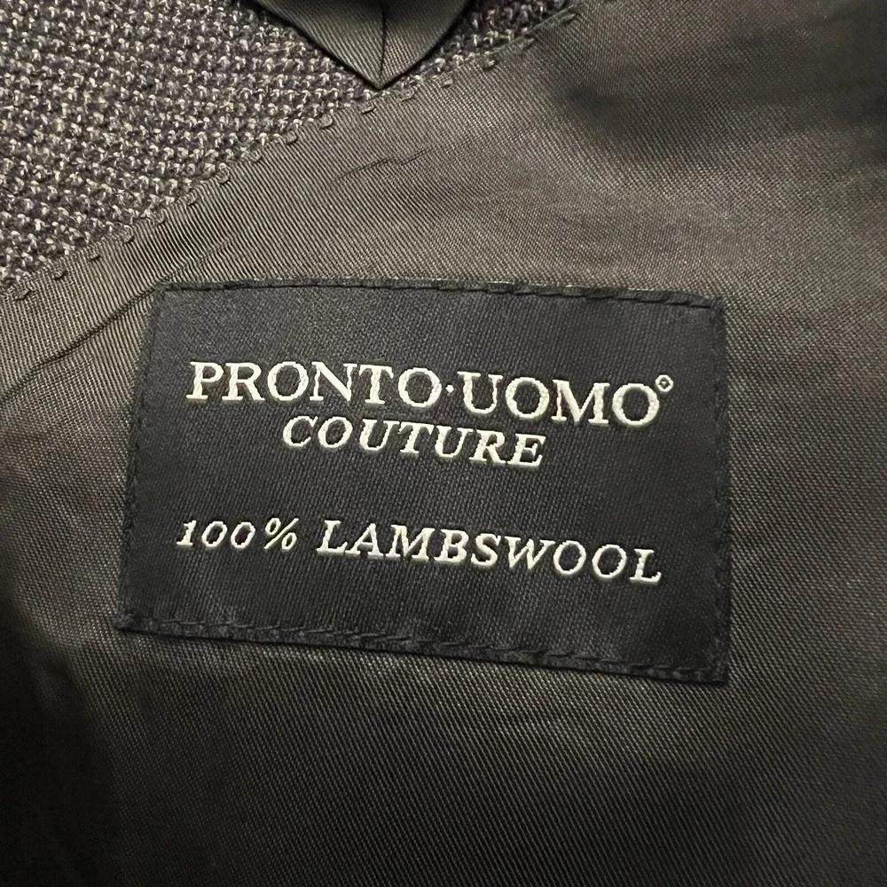 PRONTO UOMO COUTURE‎ 100% LAMBSWOOL Tweed Mens Blazer Sport Coat Jacket 44 Short